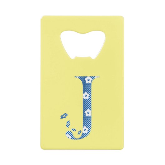 LETTRE Motif Fleur J (bleu) (Devant)