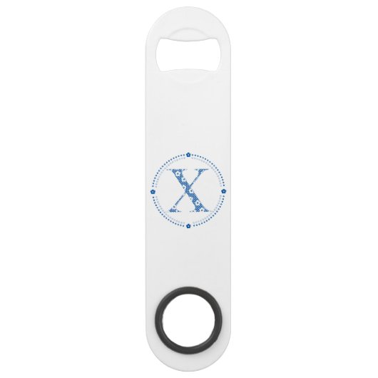 LETTRE Motif Fleur X(bleu) (Devant)