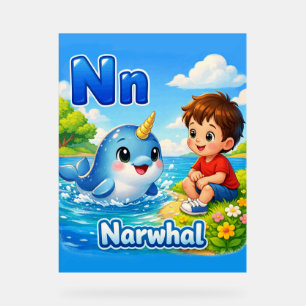 Lettre N Affiche Alphabet – N est pour Narval
