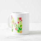 Lettre N en Fleurs Café Mug (Devant gauche)