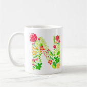Lettre N en Fleurs Café Mug (Gauche)
