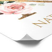 Lettre N Monogram rose rose rose pépinière Poster (Coin)