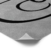 Lettre N, Monogramme gothique Poster noir (Coin)