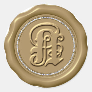 *~* Lettre N Stickers Cercle de diamant cire d'or
