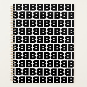 LETTRE NOIRE ET BLANCHE GRAVE B Alphabet Motif