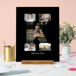 Lettre noire et blanche K - Collage photo