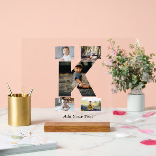 Lettre noire et blanche K - Collage photo