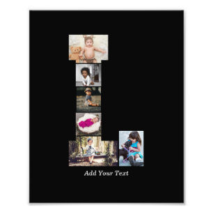 Lettre noire et blanche L Photo Collage