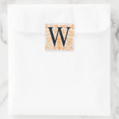 Lettre noire 'W' sur or - Sticker (Sac)