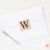 Lettre noire 'W' sur or - Sticker (Enveloppe)