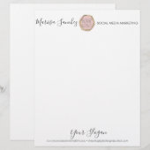 Lettre Nom de script simple Votre en-tête Logo (Devant / Derrière)