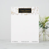 Lettre Nom élégant moderne de marbre d'or blanc - en-tête (Debout devant)