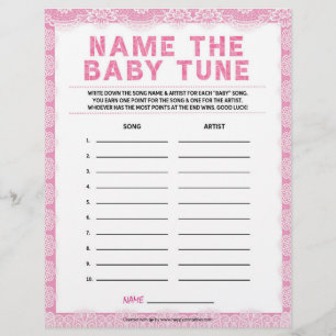 Lettre Nom Tune bébé [Dentelle de luxe [Rose] En-tête