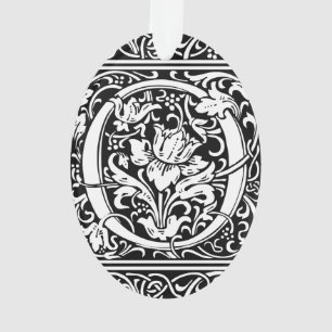 Lettre O Monogramme Art Nouveau Médiéval