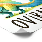 Lettre O, Poster d'aquarelle Dinosaure Alphabet (Coin)