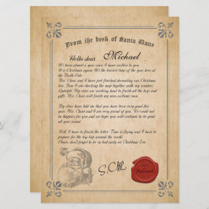 Lettre officielle de la carte de vacances du Père 