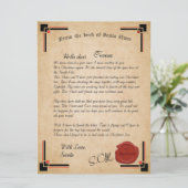 Lettre Officielle De La Carte De Vacances Du Père  (Debout devant)