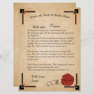 Lettre officielle de la carte de vacances du Père 