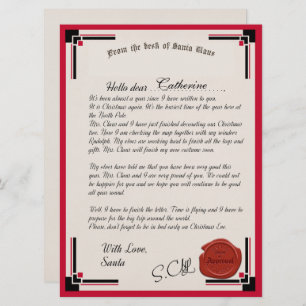 Lettre officielle de la carte de vacances du Père 