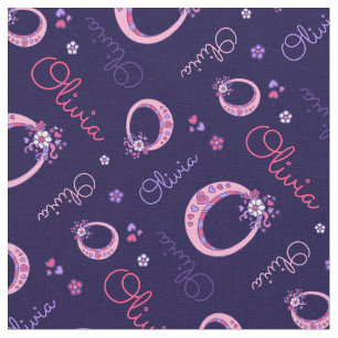 Lettre Olivia O monogramme tissu de fleurs cardiaq