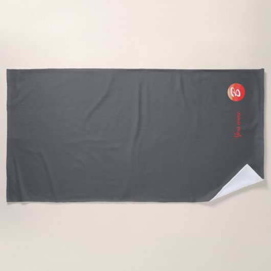 Lettre ondulée orange monogramme B serviette de pl (Devant)