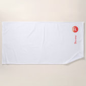 Lettre ondulée orange monogramme P serviette de pl (Devant)