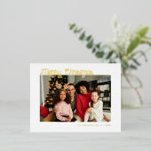 lettre or joyeux Noël carte de voeux (Debout devant)