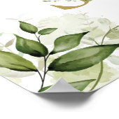 Lettre or verte Affiche de bienvenue Baby shower (Coin)