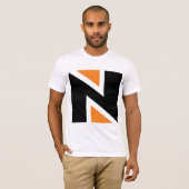 LETTRE ORANE ET NOIRE N Mens T-shirt (Devant entier)