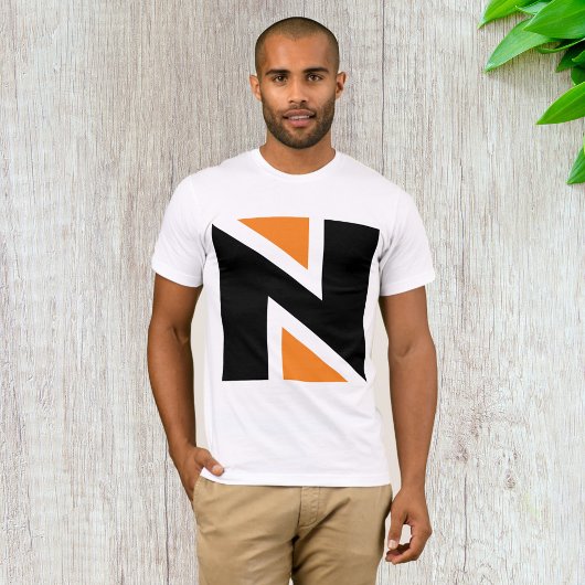 LETTRE ORANE ET NOIRE N Mens T-shirt