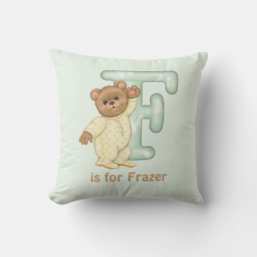 LETTRE OREILLE EN TÊTE F Coussin DE MONogramme (Recto)