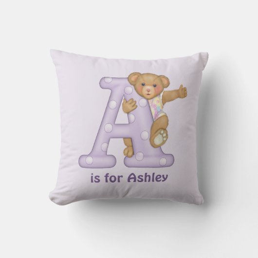 LETTRE Ours Teddy A Coussin Monogramme (Recto)
