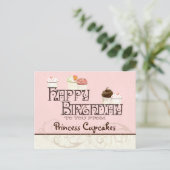 Lettre P Bonne Anniversaire Cupcake Business Carte (Debout devant)