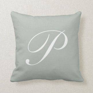 Lettre P Coussin de monogramme gris argenté