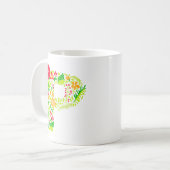 Lettre P en Fleurs Café Mug (Devant gauche)