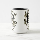 Lettre "P" enveloppée dans les vignes d'or - tasse (Centre)