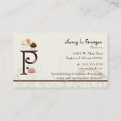 Lettre P Monogramme Dessert Boulangerie Cartes de  (Dos)