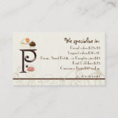 Lettre P Monogramme Dessert Boulangerie Cartes de (Dos)