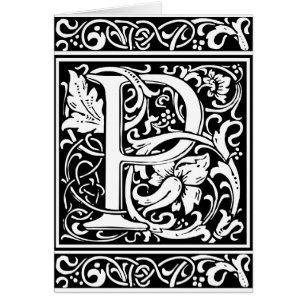 Lettre P Monogramme médiéval Art Nouveau