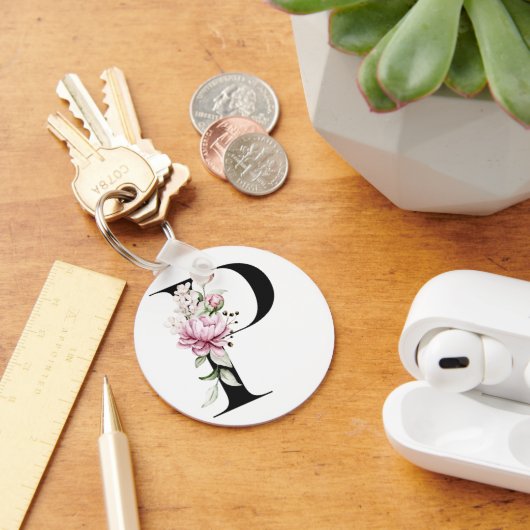 Lettre P monogrammée | Porte-clés (Bureau)