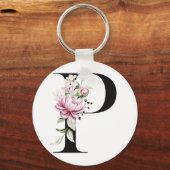 Lettre P monogrammée | Porte-clés (Recto)