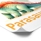 Lettre P, Poster d'aquarelle de l'alphabet de dino (Coin)