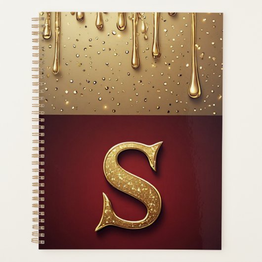 Lettre pailletée S Luxe Drip Sparkle Style de bure (Devant)