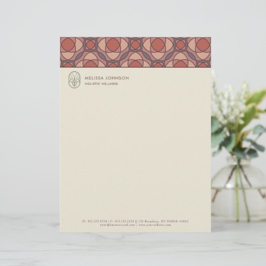 Lettre Papier à en-tête de conception intérieure géométri (Debout devant)