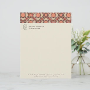 Lettre Papier à en-tête de designer d'intérieur en mosaïq