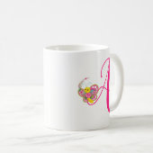 Lettre papillon A Mug Florale (Devant droit)