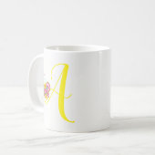 Lettre papillon A Mug Florale (Devant gauche)
