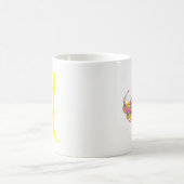 Lettre papillon A Mug Florale (Centre)
