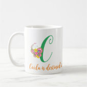 Lettre papillon C Mug florale (Gauche)