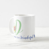 Lettre papillon D Mug florale (Devant gauche)